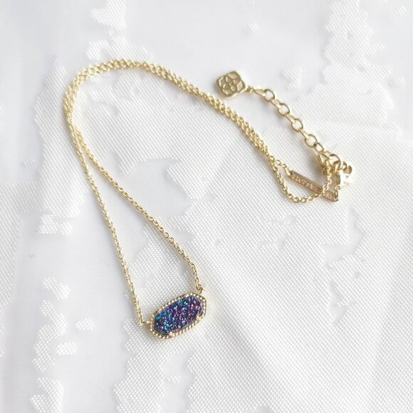 Kendra Scott Elisa Gold Necklace Multicolor Drusy - Picture 3 of 3